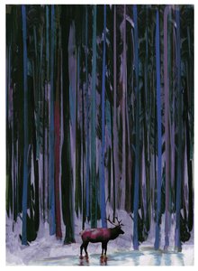 Hirsch und Wasserstelle, 2023 von David McConochie