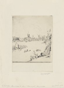 Hammersmith von Thamescote, Chiswick Mall von David Muirhead Bone