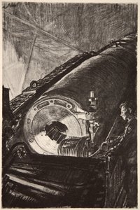 Nachtarbeit am Verschluss einer großen Kanone, Illustration aus 