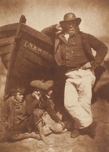 James Linton und drei Jungen, Newhaven, 1843-47, gedruckt ca. 1916. Schöpfer: David Octavius Hill, Robert Adamson, Hill & Adamson von Hill and Adamson
