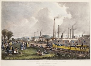Ansicht von St. Rollox nach Südosten; Eröffnung der Glasgow und Garnkirk Eisenbahn, 1832 von David Octavius Hill
