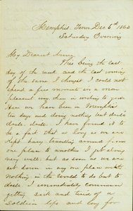 Brief von D. P. Grier, Memphis, Tenn., an Anna McKinney, 6. Dezember 1862