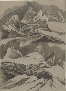 Eisschollen auf der Maas, Januar 1809 von David Pièrre Giottino Humbert de Superville (signed by artist)