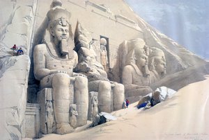 Der Große Tempel von Abu Simbel, Nubien von David Roberts, Louis Haghe