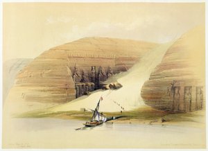 Ausgegrabener Tempel von Abu Simbel, Nubien, Ägypten, um 1845 von David Roberts