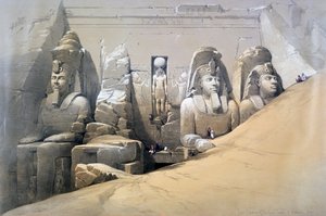 Vorderansicht des Großen Tempels von Abu Simbel, Nubien, 19. Jahrhundert