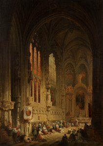 Innenraum einer Kathedrale, 1822 oder 1829 von David Roberts