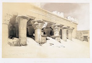 Teil des Portikus von Edfu - Zeichnung von David Roberts am 23.11.1838 in „Das Heilige Land“, London 1849