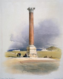Pompeys Säule, Alexandria, 19. Jahrhundert