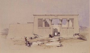 Tempel in Wady Dabod, Nubien 1849 von David Roberts