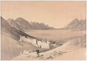 Das Kloster St. Katharina, Berg Sinai, Blick auf die Ebene des Lagers von David Roberts