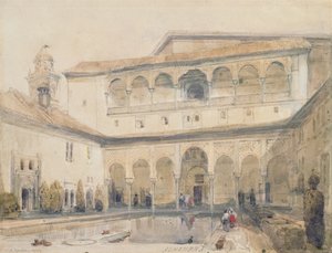 Der Myrtenhof, Alhambra (oder Myrtenhalle, Alhambra) 1833 von David Roberts