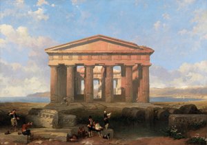 Der Tempel des Neptun in Paestum von David Roberts