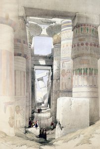 Blick durch die Säulenhalle, Karnak, Ägypten, um 1845 von David Roberts