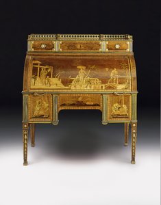 Mechanischer Zylinder-Schreibtisch, die Beschläge zugeschrieben Francois Redmond, ca. 1777-80 von David Roentgen