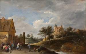 Landschaft mit tanzenden Bauern