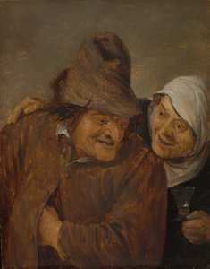 Zwei Bauern mit einem Glas Wein, um 1645