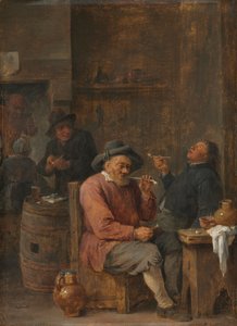 Bauern rauchen in einem Gasthaus, ca. 1640 von David Teniers the Elder