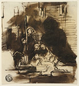Das Auffinden der schottischen Insignien (recto), und Studie, Königin Victoria und erstes Parlament (verso) von David Wilkie