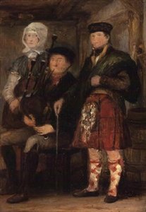 Hochland-Interieur mit Dudelsackspieler von David Wilkie