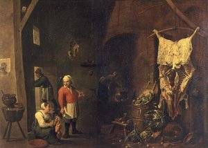 Das Innere eines rustikalen Hauses von David the Elder Teniers