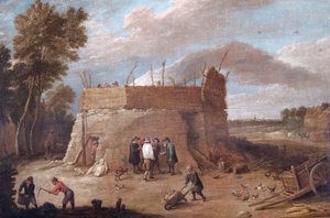 Ein Kalkofen mit Figuren von David Teniers the Younger