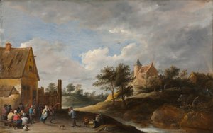 Landschaft mit tanzenden Bauern, ca. 1645-50 von David Teniers the Younger