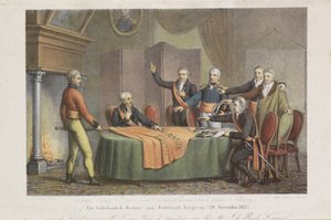 Übernahme der hohen Regierung durch das Dreimännerkollegium im Namen des Prinzen von Oranien, 21. November 1813