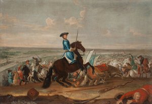 König Karl XII. (Carl von Schweden) (1682-1718) in der Schlacht von Narva von David von Krafft