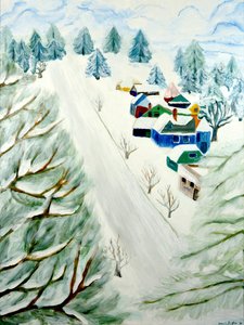 Dorf im Schnee, 2014 von Deborah Eve Alastra