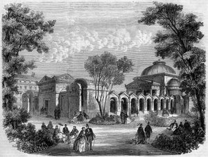 Sühnekapelle auf dem Platz Louis XVI in Paris, Gravur nach einer Zeichnung von Delannoy, in „L