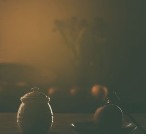 Warmer Honig-Apfel Stillleben