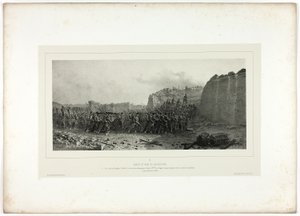 Angriff und Eroberung des Bastions Nr. 6, aus Souvenirs d’Italie: Expédition de Rome von Denis Auguste Marie Raffet