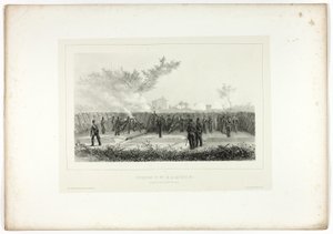 Batterie Nr.1 eröffnet das Feuer, aus Souvenirs d’Italie: Expédition de Rome von Denis Auguste Marie Raffet