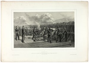 Batterie Nr. 9, aus Souvenirs d’Italie: Expédition de Rome von Denis Auguste Marie Raffet