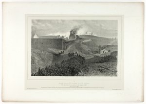 Abfahrt der dritten Kolonne, genannt die Unterstützung, aus Souvenirs d’Italie: Expedition nach Rom von Denis Auguste Marie Raffet