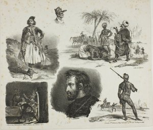 Blatt mit Skizzen von Denis Auguste Marie Raffet
