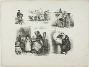 Blatt mit Skizzen von Denis Auguste Marie Raffet