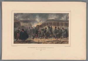 Soldaten graben einen Schützengraben, 1832 von Denis Auguste Marie Raffet
