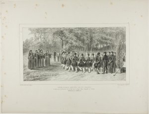 Walachischer Rundtanz, aufgeführt von den Zigeunern und getanzt von den Musikern des zweiten Regiments im Haus von Prinz Ghika, Ghospodar, Walachei von Denis Auguste Marie Raffet
