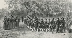Wallachischer Rundtanz, aufgeführt von den Zigeunern und getanzt von den Musikern des zweiten Regiments im Haus von Prinz Ghika, Ghospodar, Walachei, 1839