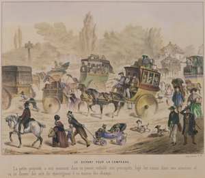 Abreise aufs Land, Mitte des 19. Jahrhunderts von Denis Clement Pruche