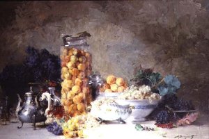 Stillleben mit Aprikosen und anderem Obst von Denis Pierre Bergeret