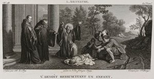 Sankt Benedikt erweckt ein Kind, nach Louis de Silvestre von Denis Sebastien Leroy