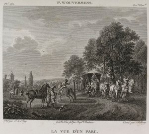 Die Aussicht auf einen Park, nach Wouwerman von Denis Sebastien Leroy
