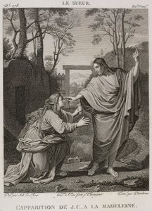 Die Erscheinung von Jesus Christus an Magdalena, nach Eustache Le Sueur von Denis Sebastien Leroy