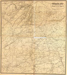 Nordwestliches Georgia (mit Teilen der angrenzenden Staaten Tennessee und Alabama) als Teil des Department of the Cumberland von Denis; United States. War Department. Engineer Bureau Callahan