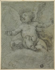 Putto auf Wolken sitzend von Denys Calvaert