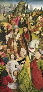 Die Heilige Veronika und eine Gruppe von Rittern von Derick Baegert