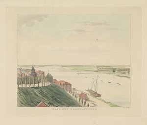 Ansicht des Valkhofs und der Waal nordwestlich von Nijmegen von Derk Anthony van de Wart